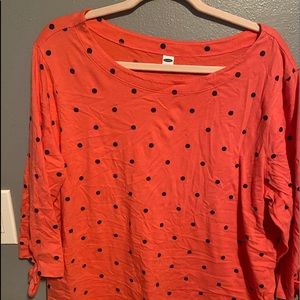 Old Navy coral top with sleeve detail